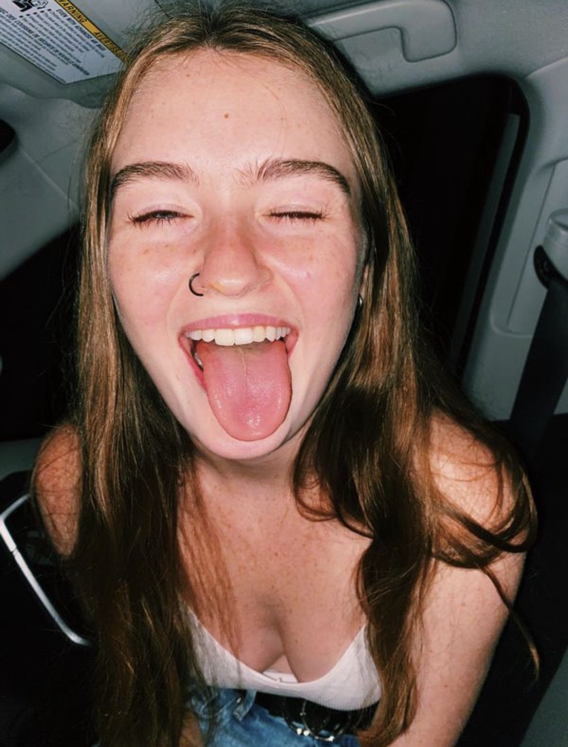 Petite redhead showing begging for cum