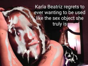 My exgf Karla Beatriz Moncada bukkake facial captioned