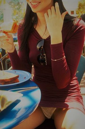 my girlfriend flashing white see through lingerie