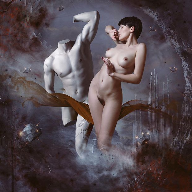 Nude brunette in art