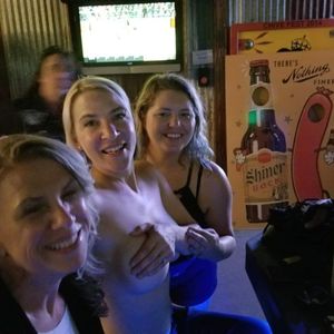 My daughter told me to take off my top at the bar and my family agreed with her. I do what I am told.