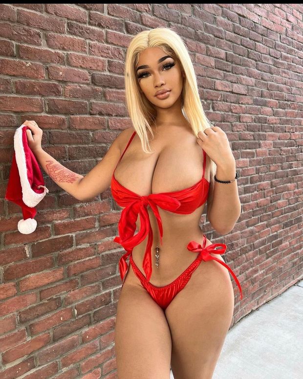 Lexie Santa hat big boobs wall