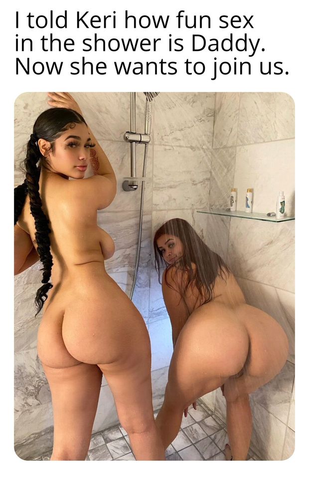 Lexie and friend shower sex with Daddy