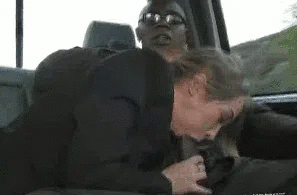 Your bully neighbor sits in the back, choking your daughter on his big black dick as you drive her to class.