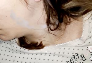 sperm is dripping down her cheek while she sleeps. anyone would like to join?