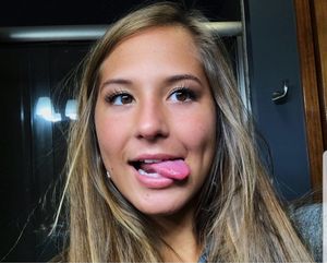 cute blonde slut tongue out