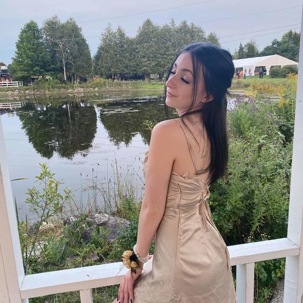 Grace in prom dress