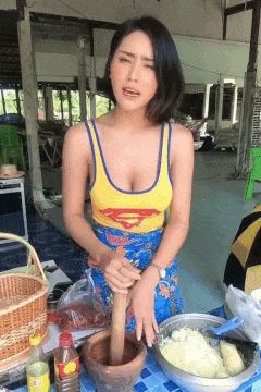 Asian big tits streetfood