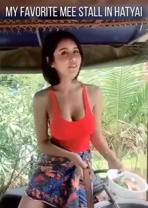 Asian big tits cooking