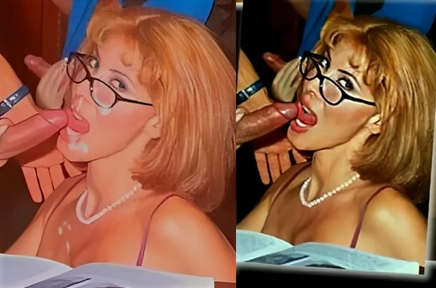 Hot Female teacher Milly just had a youthful male student's cock squirted in her face! Milly licks the cock off further!Very hot Milly!