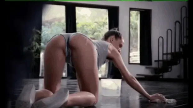 stunning cleaning whore earns her tip on your sofa