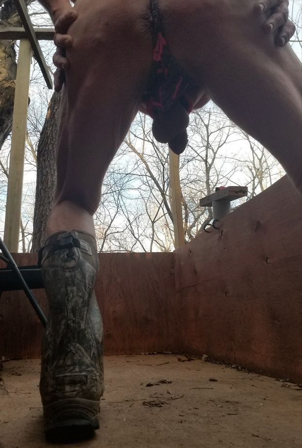 Hunting in sexy thong