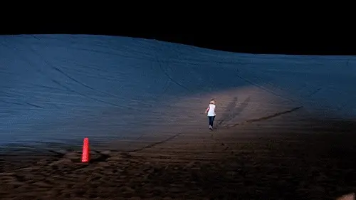 Running in the desert.