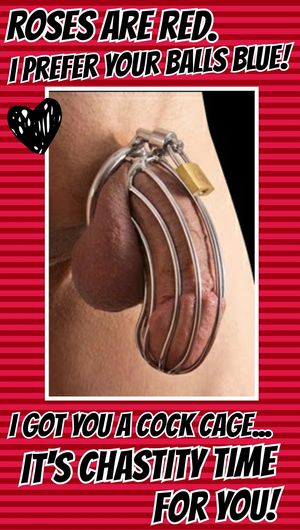 i got you a cock cage because i like your balls blue