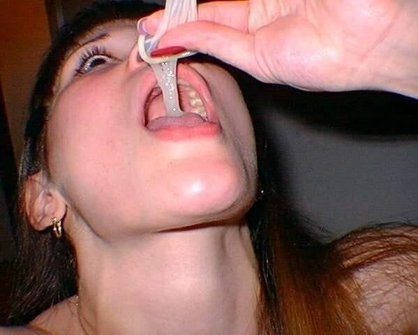 Sperm slurping whore needs every drop