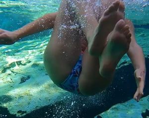 Keri ass in bikini underwater