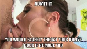 You would let him completely shove his cock your throat and keep it there as he cums