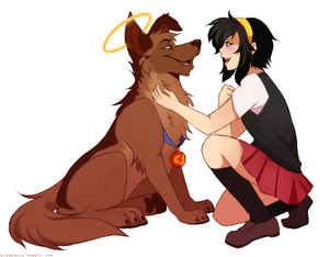 DOGGY ABOUT TO GET LUCKY