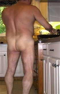 Hot Sexy dad naked in the kitchen