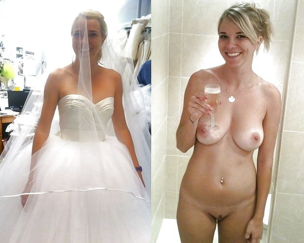 Before and after blonde bride