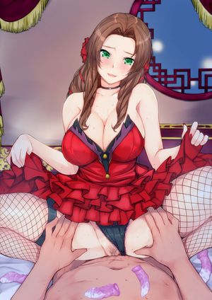 Sexy green eyes teen riding cock - Aerith - Final Fantasy