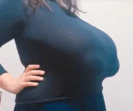 Trying to wear a regular BRA with MASSIVE BREASTS!