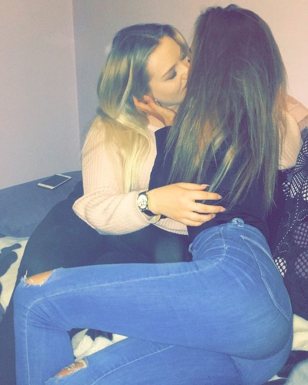 I got this photo of my girlfriend at a party