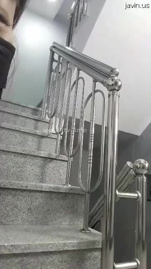 Korean shows tits in stairwell