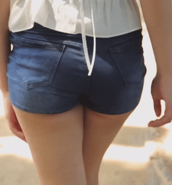 Kurumi Kashiragi (Maria Nagai 19yo CUBE002) in booty jean shorts