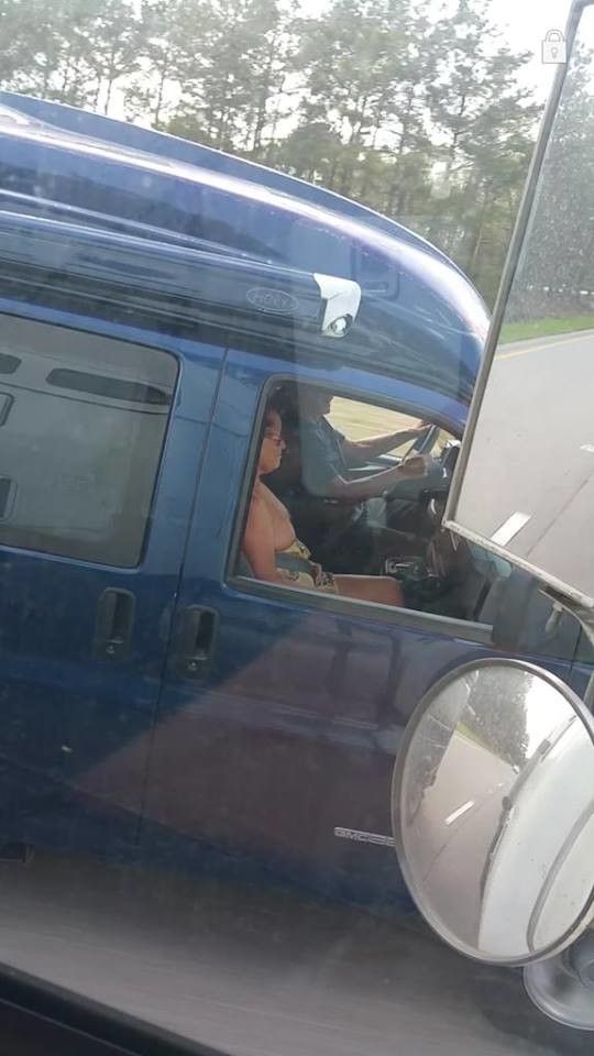 nice tits caught by trucker