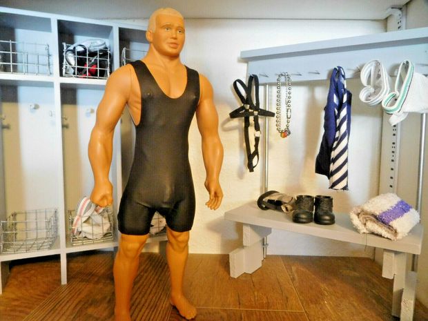Gay Billy Doll Carlos Totem clothes Outfit Black Rubber Wrestling Singlet