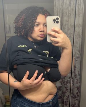 My friend in her bra