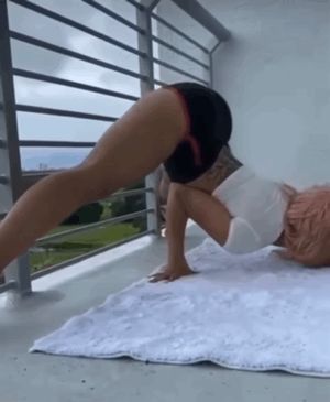Yoga on the balcony