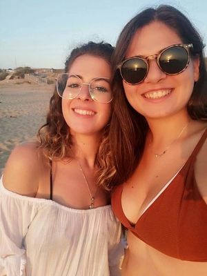 Aurora Parisi shows her friend cleavage on Facebook