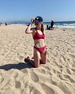 Michigan track athlete in beach bikini