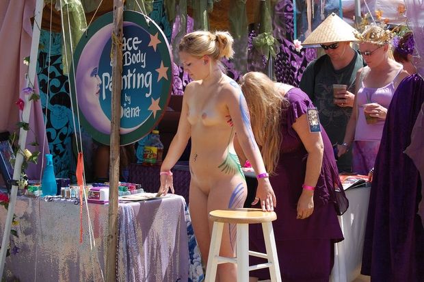 getting painted at the painting booth