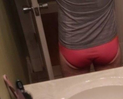 Lance's cute sissy ass in panties
