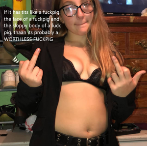 Worthless lil sex object Rhiannon Burgess captioned