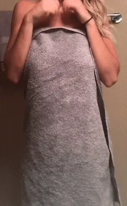 Towel spurt huge boobs