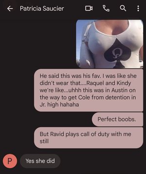 My daughter and my mom chatting about me.