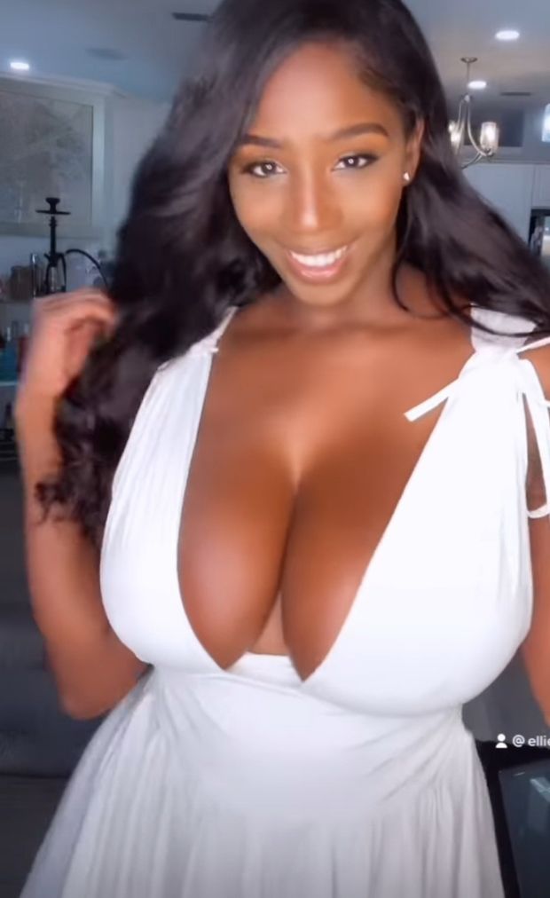 Ellie Mae huge boobs white dress 2