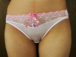 Plump vagina in pretty pink panty & bow