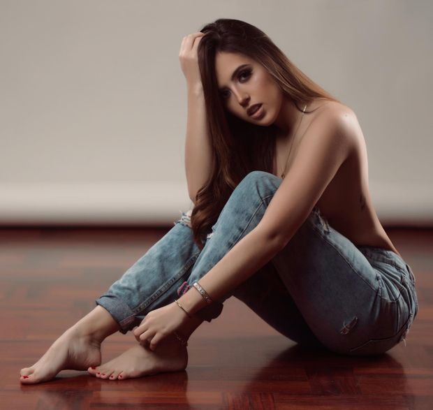 Topless babe