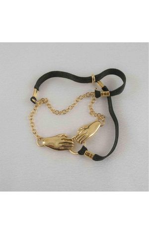 Even Deeper - Scrotum Testicle Caressing Hands Chain in Gold