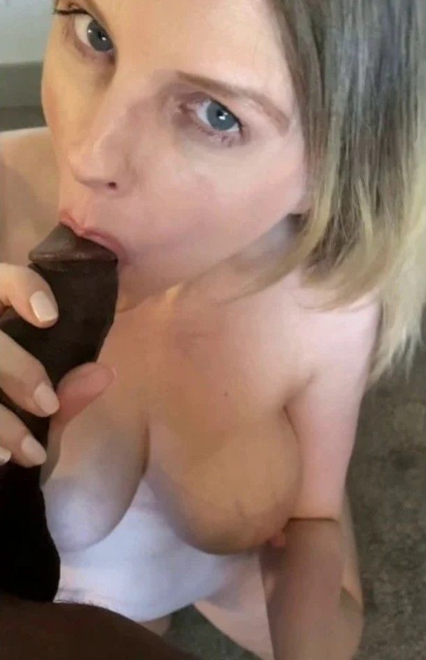 Blue-eyed milf sucking some black dick