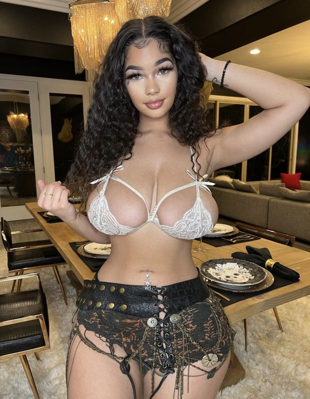 Lexie huge boobs lace top dining room