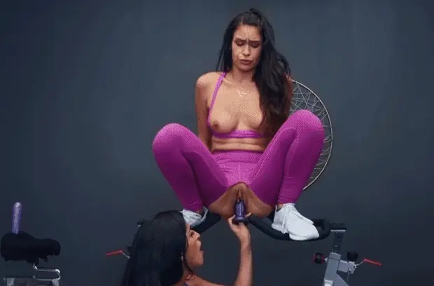 Riding a toy between two bikes