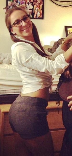 cute nerdy slut posing