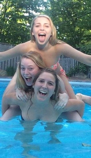 teen sluts posing in the pool