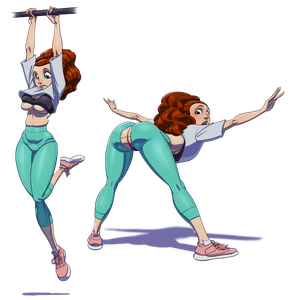 Cartoon enf at the gym